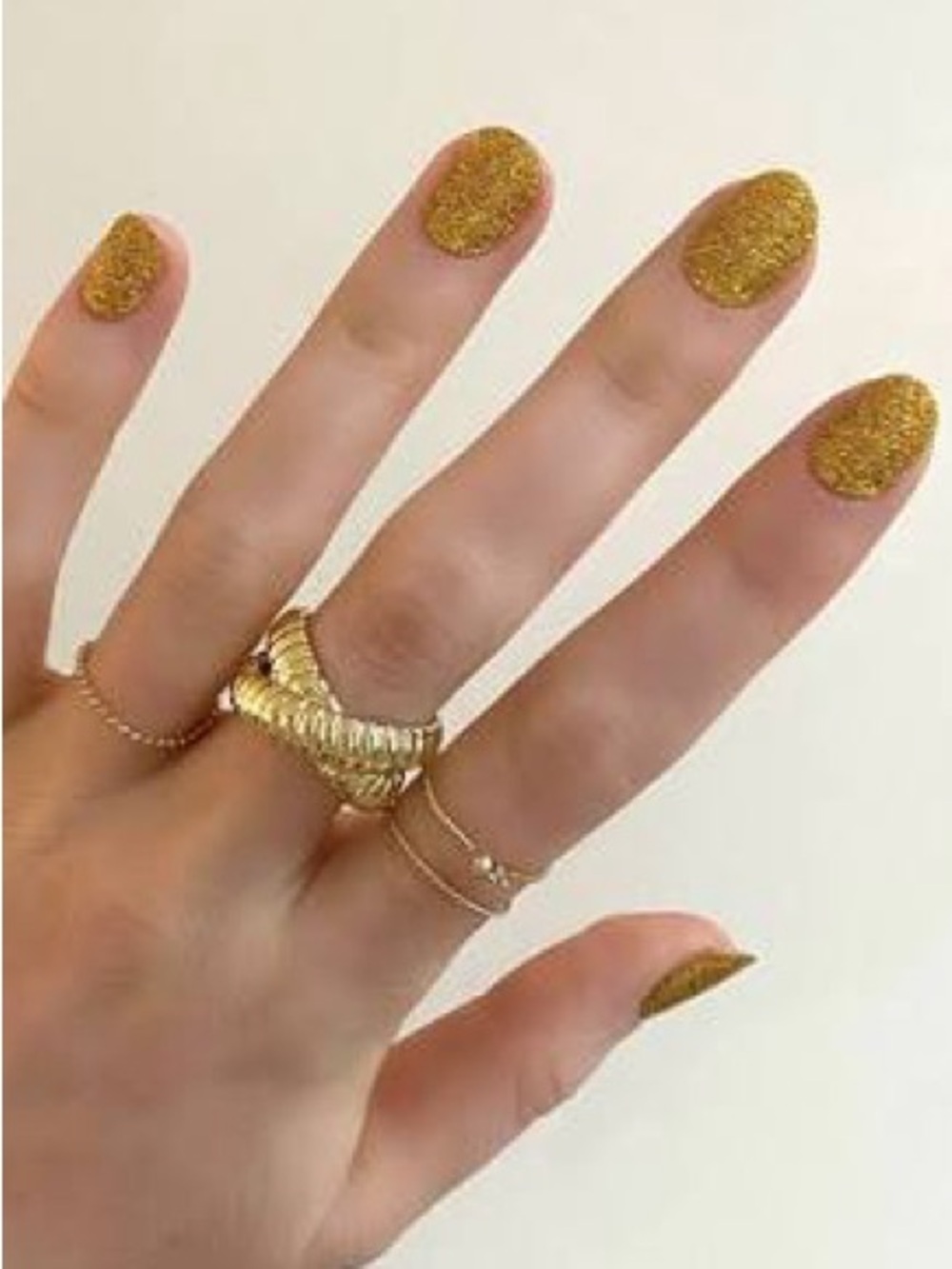 Gold glitter nail wraps